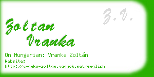zoltan vranka business card